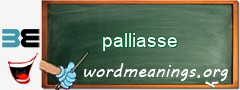 WordMeaning blackboard for palliasse
